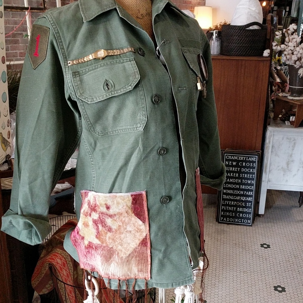 Green army utility jacket vintage